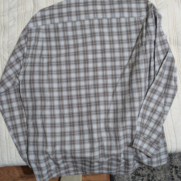 Tommy Hilfiger Men’s Gray & White Plaid Long-Sleeve Button-Down – Size Large - Picture 3 of 3